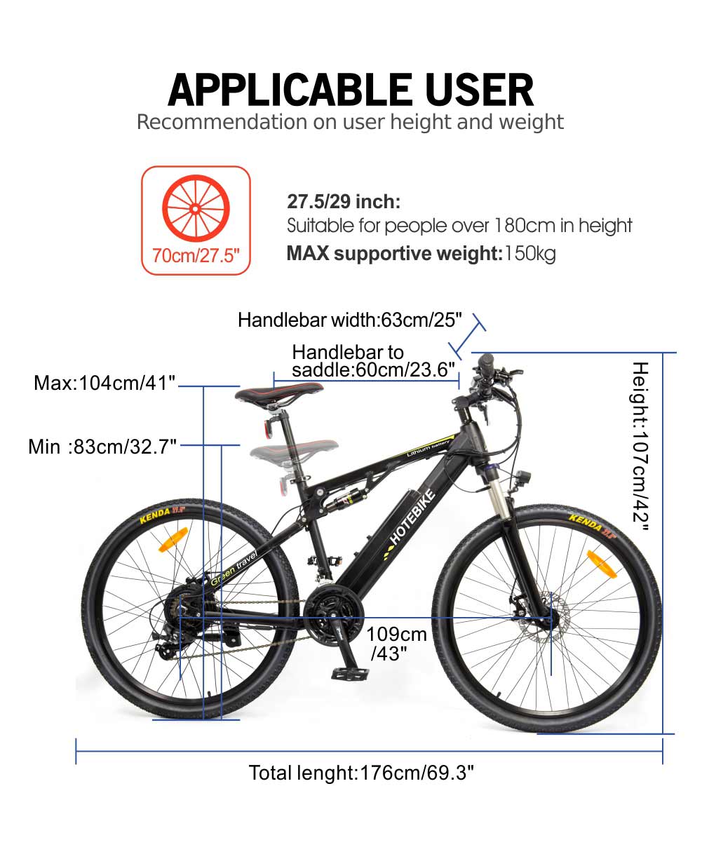 Electric bicycle with rear suspension 48v 500w bikes for men from China 26'' 27.5''29'' - electric mountain bike - 7